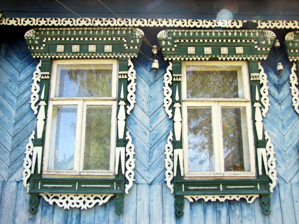 Деревянные наличники Кубики в Ковровском районе Владимирской области фото vgv
