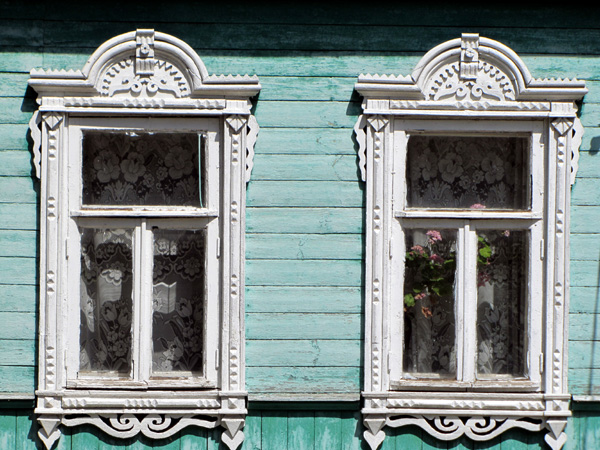 Деревянные наличники на Володарского 60 в Ковровском районе Владимирской области фото vgv