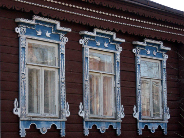 деревянные резные наличники и кружева Арфа в Собинском районе Владимирской области фото vgv