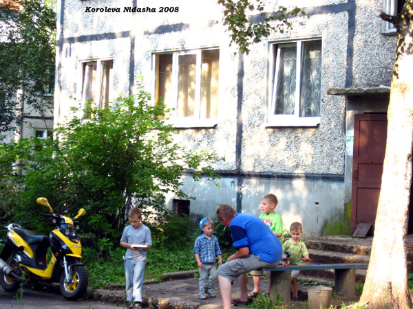 11 дом по улице Советский в Суздале и его жители во дворе в августе 2008 года в Суздальском районе Владимирской области фото vgv