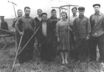 Уборока урожая в д.Горловка конец 50-х г. XX века в Гороховецком районе Владимирской области фото vgv