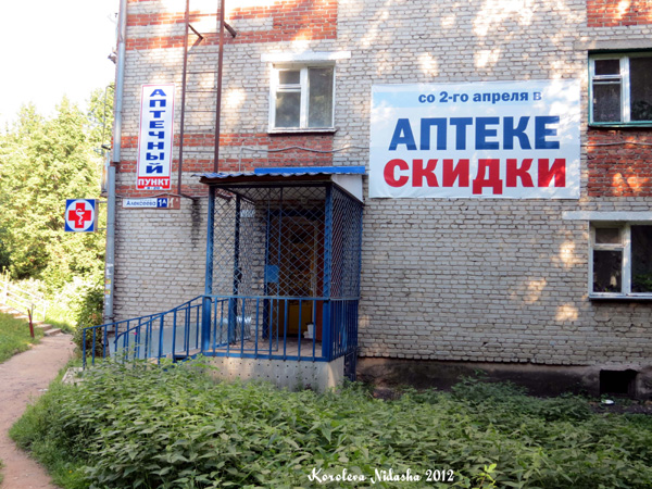 Аптечный пункт на улице Алексеева 1а в Кольчугинском районе Владимирской области фото vgv