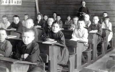 Школа в селе Борис-Глеб 50-е годы XX века в Муромском районе Владимирской области фото vgv