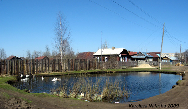 Пруд на улице Центральной в Собинке в Собинском районе Владимирской области фото vgv