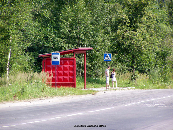 автобусная остановка в деревне Бараки на ул. Советской в Судогодском районе Владимирской области фото vgv