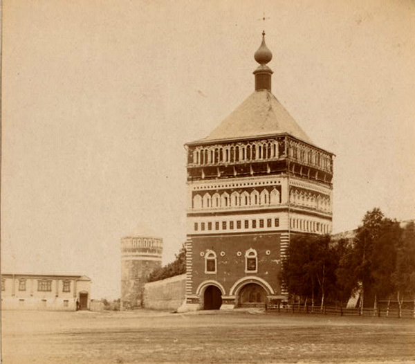 Проездная башня и стены Спасо-Ефимиева монастыря фото 1912 г. в Суздальском районе Владимирской области фото vgv