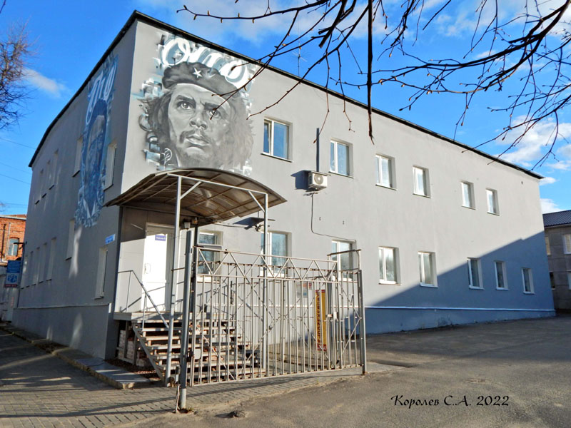 граффити «Чехов и Че Гевара» на здании Бизнес центра на Чехова 1 во Владимире фото vgv