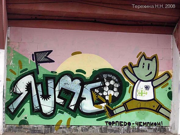 граффити на стенах стадиона Торпедо во Владимире фото vgv
