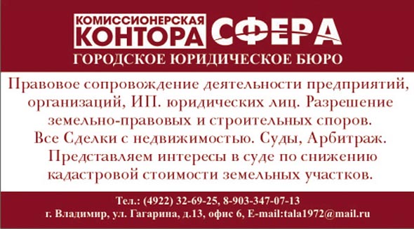 Комиссионерская контора «Сфера» на Гагарина 13 во Владимире фото vgv