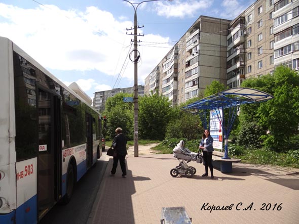 Остановка общественного транспорта «Улица Сперанского» в Центр на Нижней Дуброва 24 во Владимире фото vgv