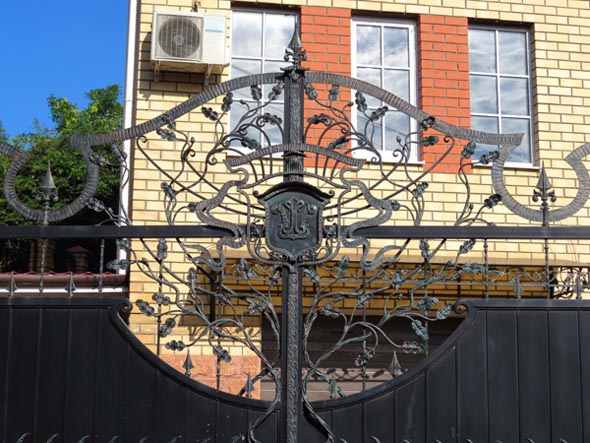 Кованая решетка ворот дома 5 по ул.Ново-Гончарной во Владимире фото vgv