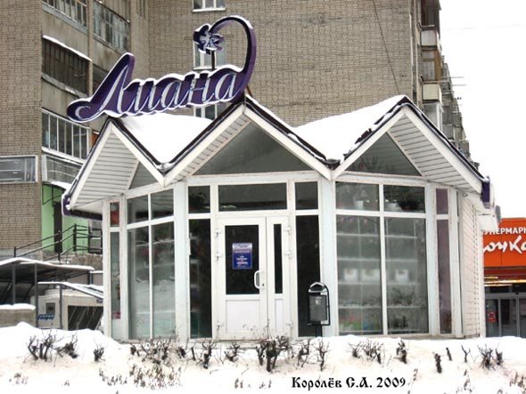 цветочный магазин «Лиана» на Верхней Дуброва 21 во Владимире фото vgv