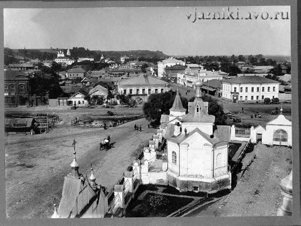 Вид на Соборную плошадь начало 20-го века в Вязниковском районе Владимирской области фото vgv